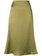 Simon Miller Midi A-line Skirt, Women's, Size: 1, Green, Silk