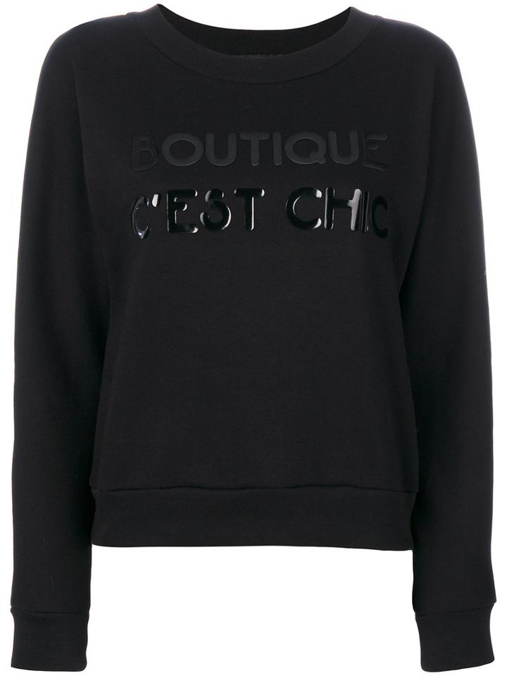 Boutique Moschino - Tonal Print Sweatshirt - Women - Cotton - 42, Black, Cotton