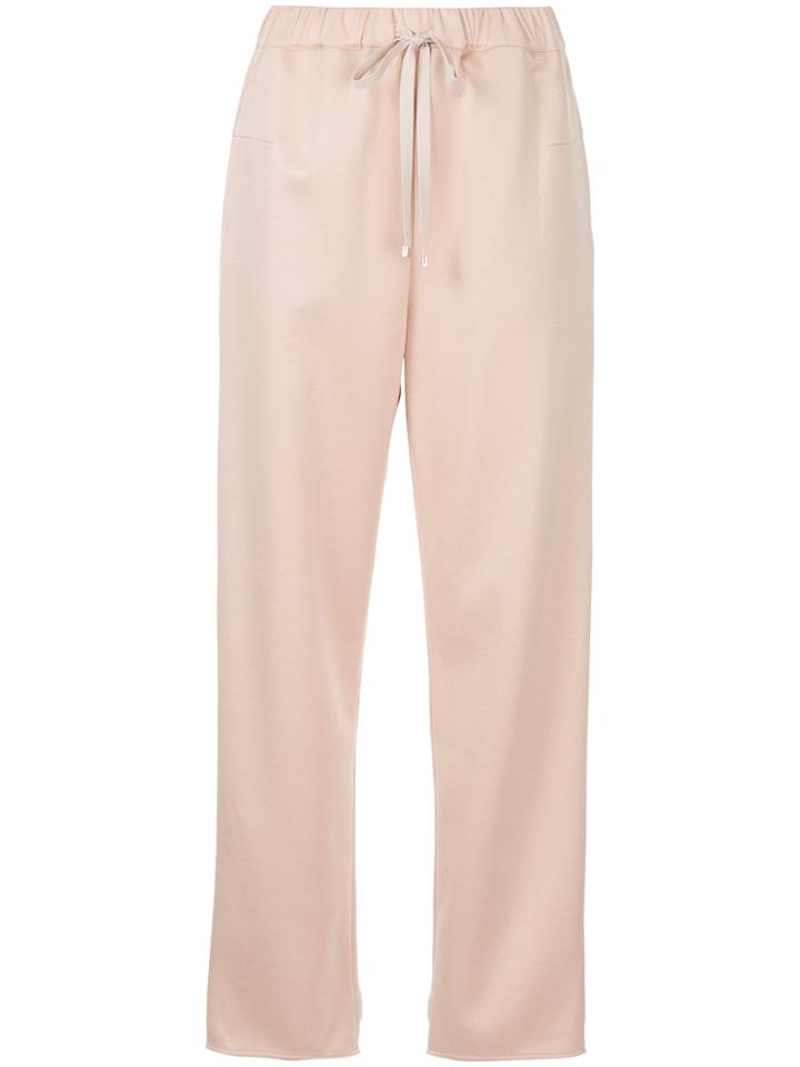 Astraet Drawstring Cropped Trousers - Pink & Purple