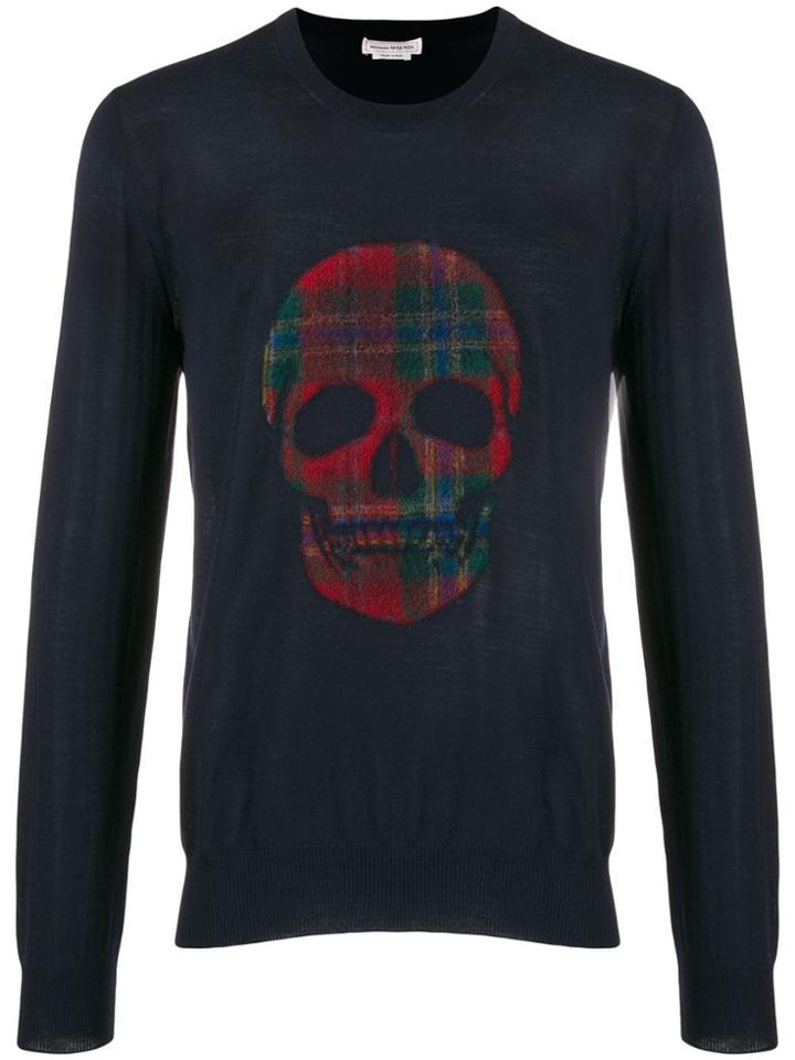Alexander Mcqueen Skull Motif Sweater - Blue