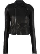 Rick Owens Stooges Biker Jacket, Women's, Size: 44, Black, Leather/viscose/cupro/cotton