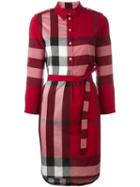 Burberry House Check Shirt Dress, Women's, Size: 8, Red, Cotton