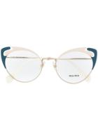 Miu Miu Eyewear Cat Eye Glasses - Neutrals
