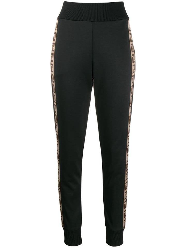 Fendi Tracksuit Style Tapered Trousers - Black