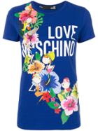 Love Moschino Floral Logo Patch T-shirt - Blue