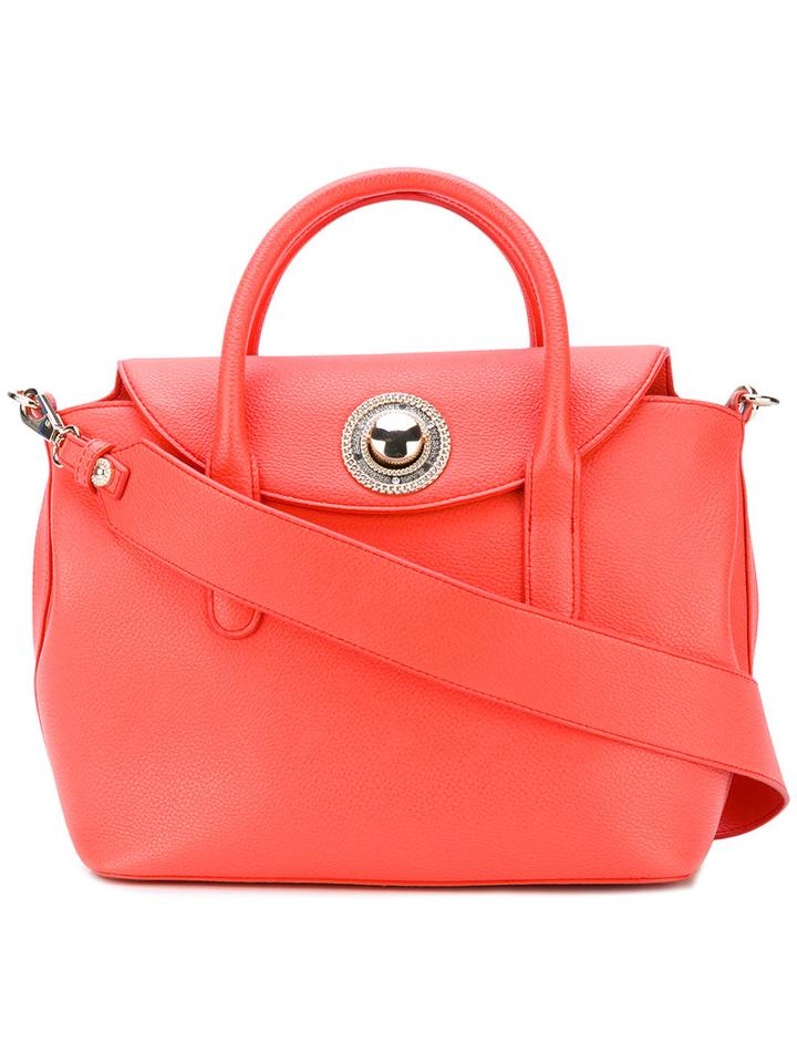 Versace Jeans - Embellished Buckle Shoulder Bag - Women - Synthetic Resin - One Size, Yellow/orange, Synthetic Resin