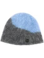 Maison Michel Two-tone Beanie, Women's, Grey, Polyamide/mohair/wool