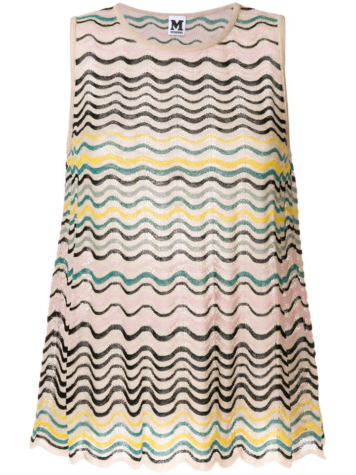 M Missoni Wave Striped Sleeveless Blouse - Nude & Neutrals