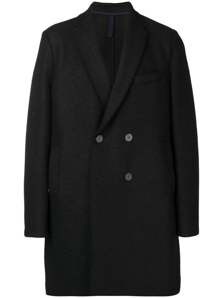 Harris Wharf London Double Breasted Peacoat - Black