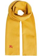 Burberry Embroidered Felted Wool Scarf - Yellow