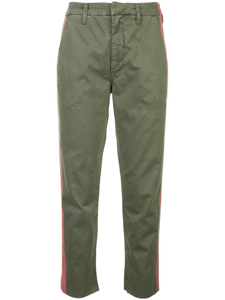 Mother Side Stripe Trousers - Green