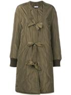 P.a.r.o.s.h. Front Bow Coat - Green