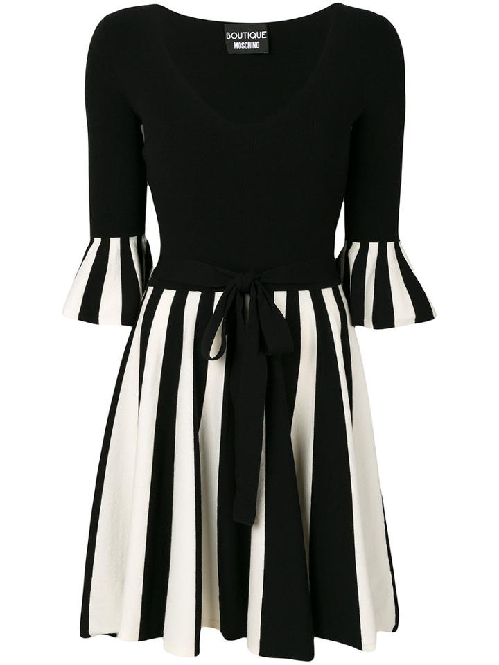 Boutique Moschino - Flared Dress - Women - Polyester/viscose - 42, Black, Polyester/viscose