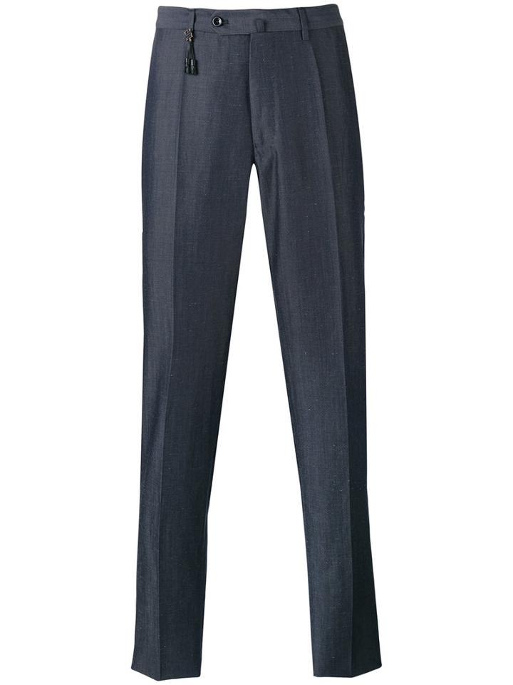 Incotex Classic Tailored Trousers, Men's, Size: 54, Grey, Linen/flax/wool