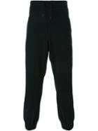 Issey Miyake Men High Waist Drawstring Trousers, Size: 4, Black, Wool