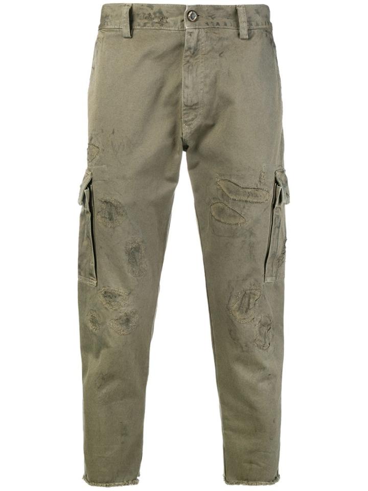 Overcome Cropped Loose Jeans - Green