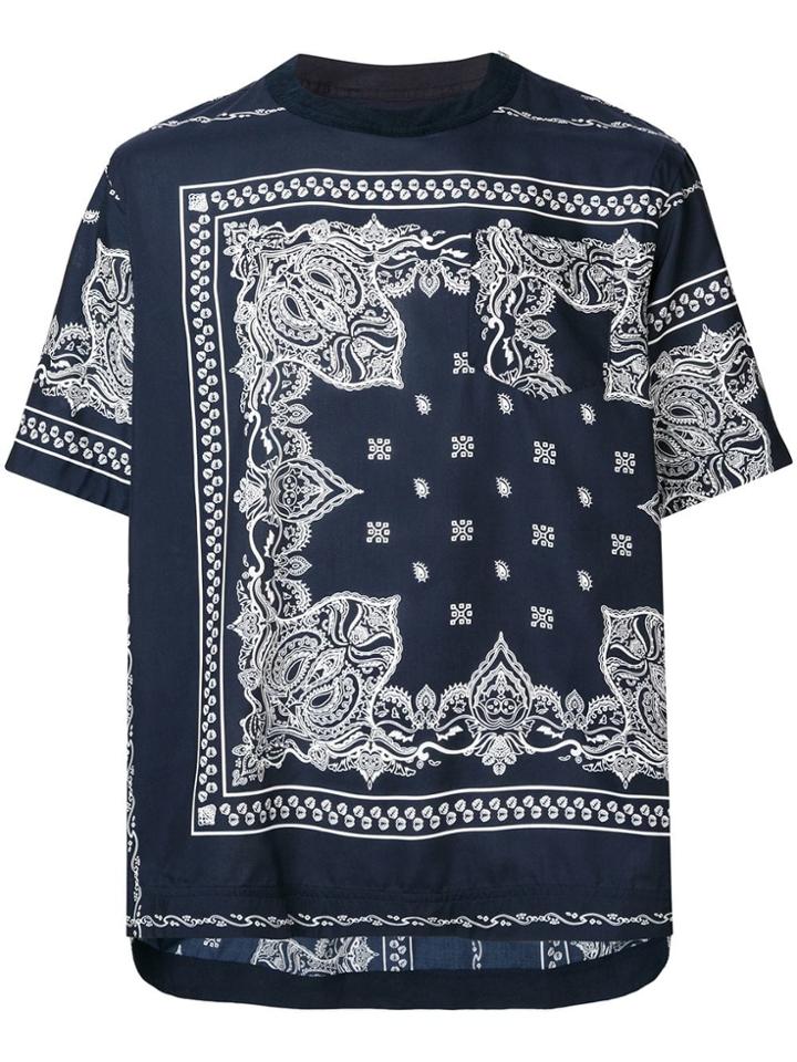 Sacai Arabesque Print T-shirt - Blue
