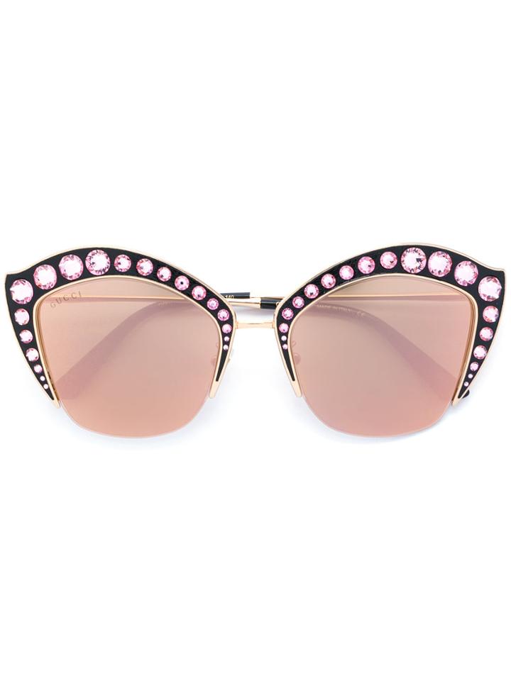 Gucci Eyewear Cat Eye Sunglasses - Metallic