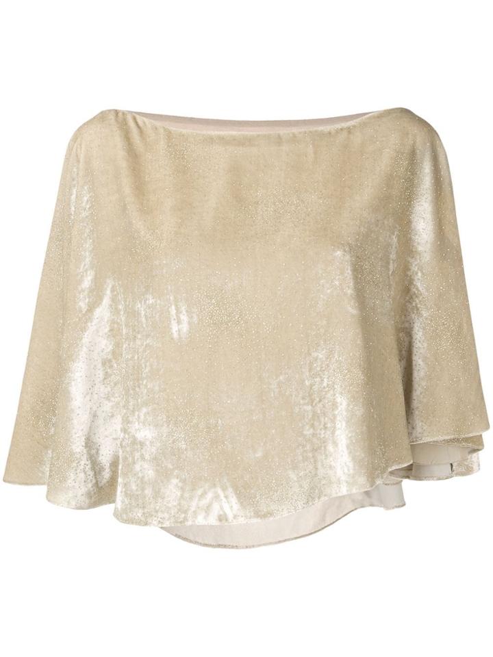 Sonia Rykiel Cropped Velvet Blouse - Neutrals