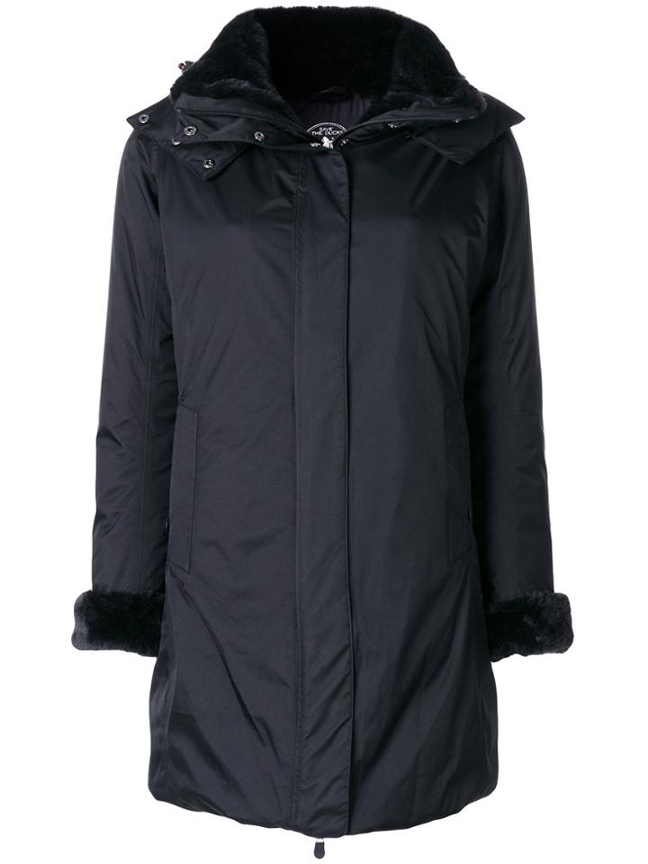 Save The Duck Oversized Faux Fur Cuffed Coat - Black