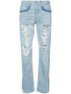 Jonathan Simkhai Distressed Embellished Jeans - Blue