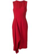 Alexander Mcqueen Sleeveless Ruffle Midi Dress - Red