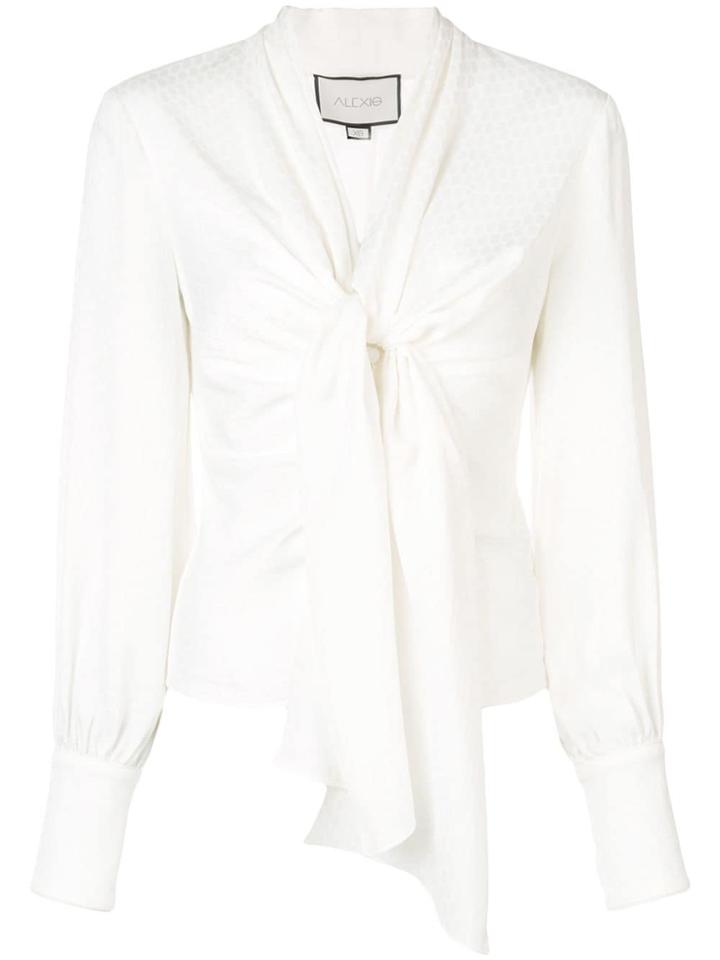 Alexis Tie Neck Blouse - White