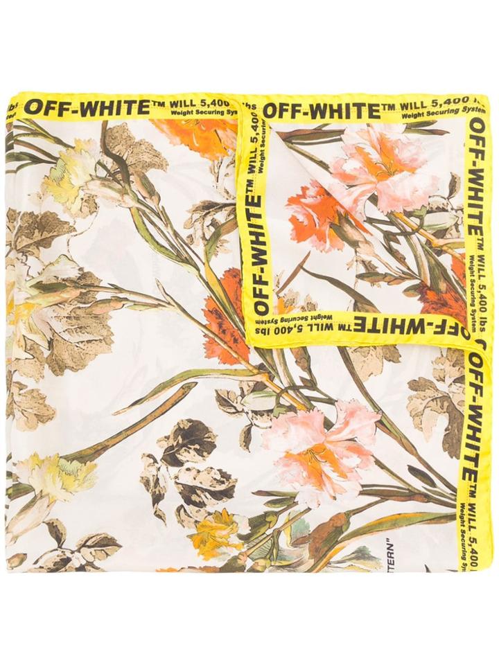 Off-white Floral Print Scarf