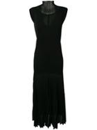 Victoria Beckham Cap Sleeve Pleated Dress - Black