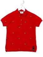 Fendi Kids Lightbulb Embroidered Polo Shirt, Boy's, Size: 6 Yrs, Red
