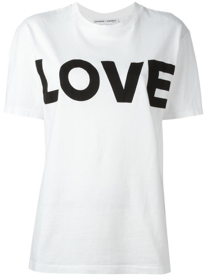 Katharine Hamnett Love Print T-shirt, Women's, Size: Medium, White, Organic Cotton