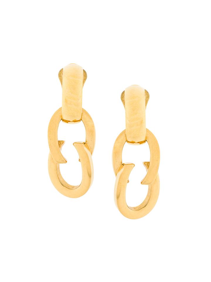 Gucci Vintage Logo Earrings - Metallic