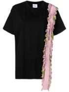 Brognano Ruffle Tape Oversized Tee - Black