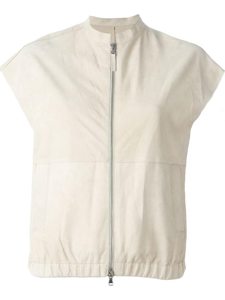 Eleventy Sleeveless Cropped Jacket