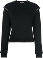 Mcq Alexander Mcqueen Stitch Detail Sweatshirt, Women's, Size: Small, Black, Cotton/wool