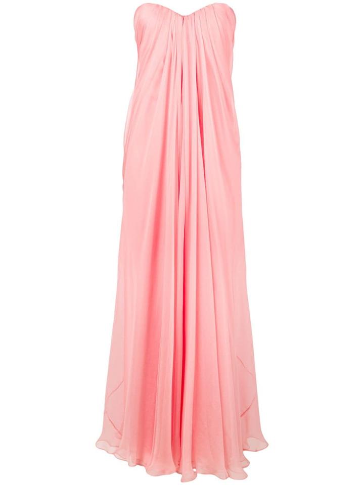Alexander Mcqueen Chiffon Bustier Gown - Pink