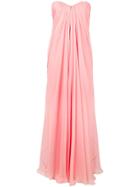 Alexander Mcqueen Chiffon Bustier Gown - Pink