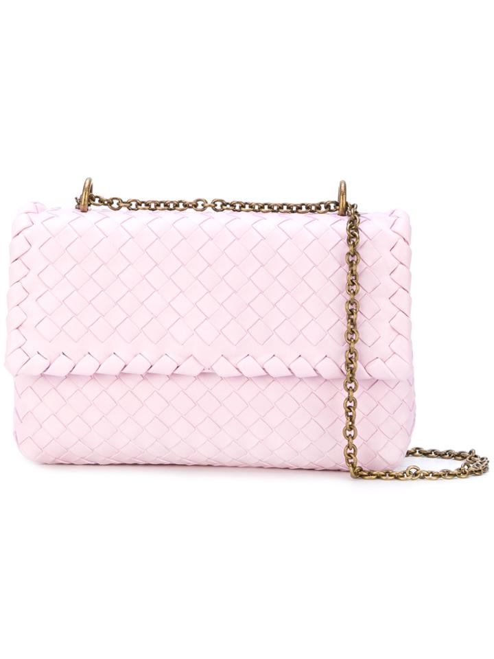 Bottega Veneta Olimpia Intrecciato Bag - Pink & Purple