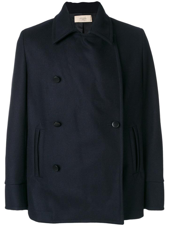 Maison Flaneur Caban Double-breasted Coat - Blue