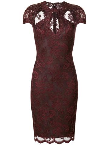 Olvi S Lace-embroidered Cut-detail Dress