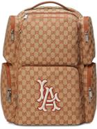 Gucci Large Backpack With La Angels&trade; Patch - Brown