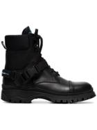 Prada Lace-up Combat Boots - Black
