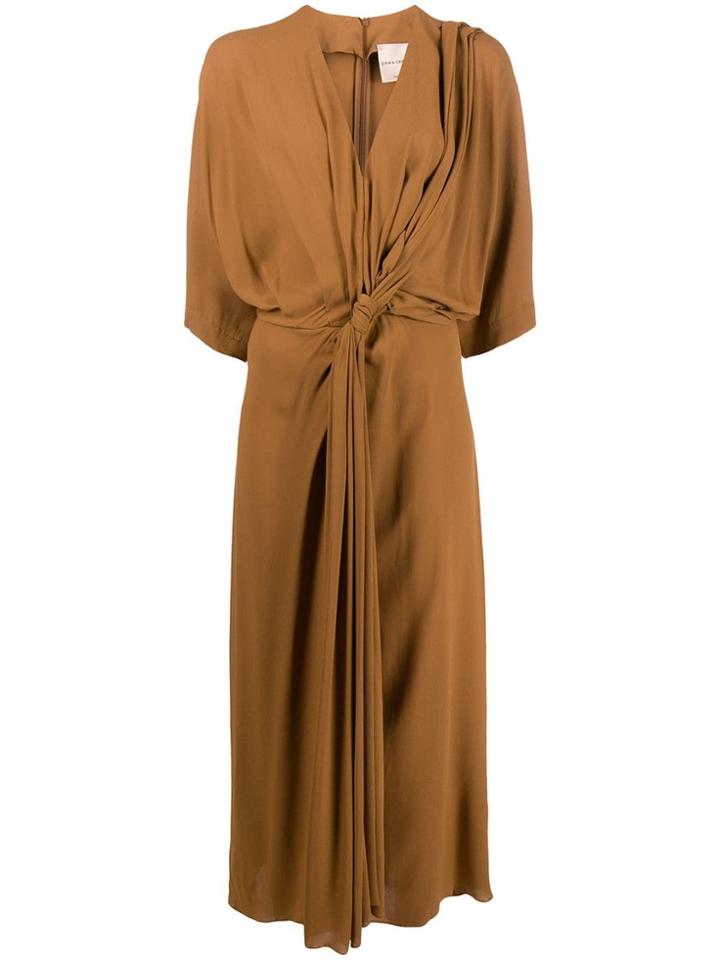 Erika Cavallini Knotted Maxi Dress - Brown