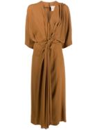 Erika Cavallini Knotted Maxi Dress - Brown