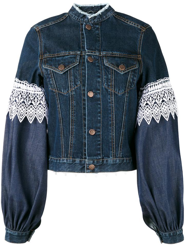 Forte Couture - Athos Lace And Denim Jacket - Women - Cotton/polyester - 42, Blue, Cotton/polyester