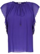 Nk Silk Appliqué Top - Purple