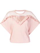 Red Valentino Mesh Insert Blouse - Pink & Purple