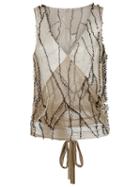 Isabela Capeto Wrap Mesh Waistcoat, Women's, Size: P, Nude/neutrals, Cotton