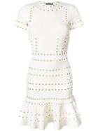 Alexander Mcqueen Peplum Hem Eyelet Dress - White