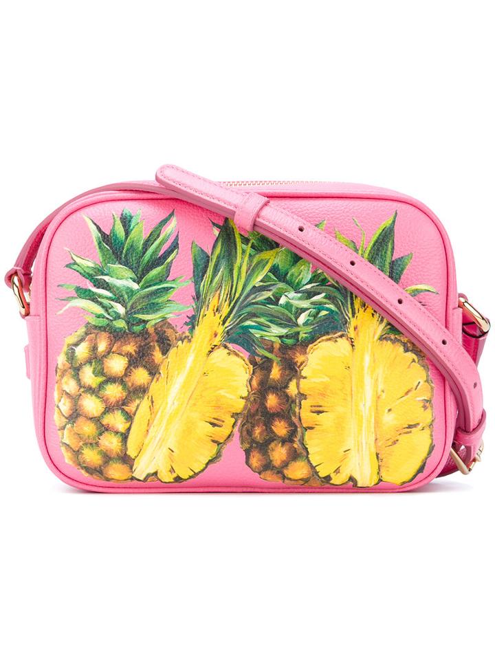 Dolce & Gabbana - Pineapple Crossbody Bag - Women - Cotton/leather - One Size, Pink/purple, Cotton/leather